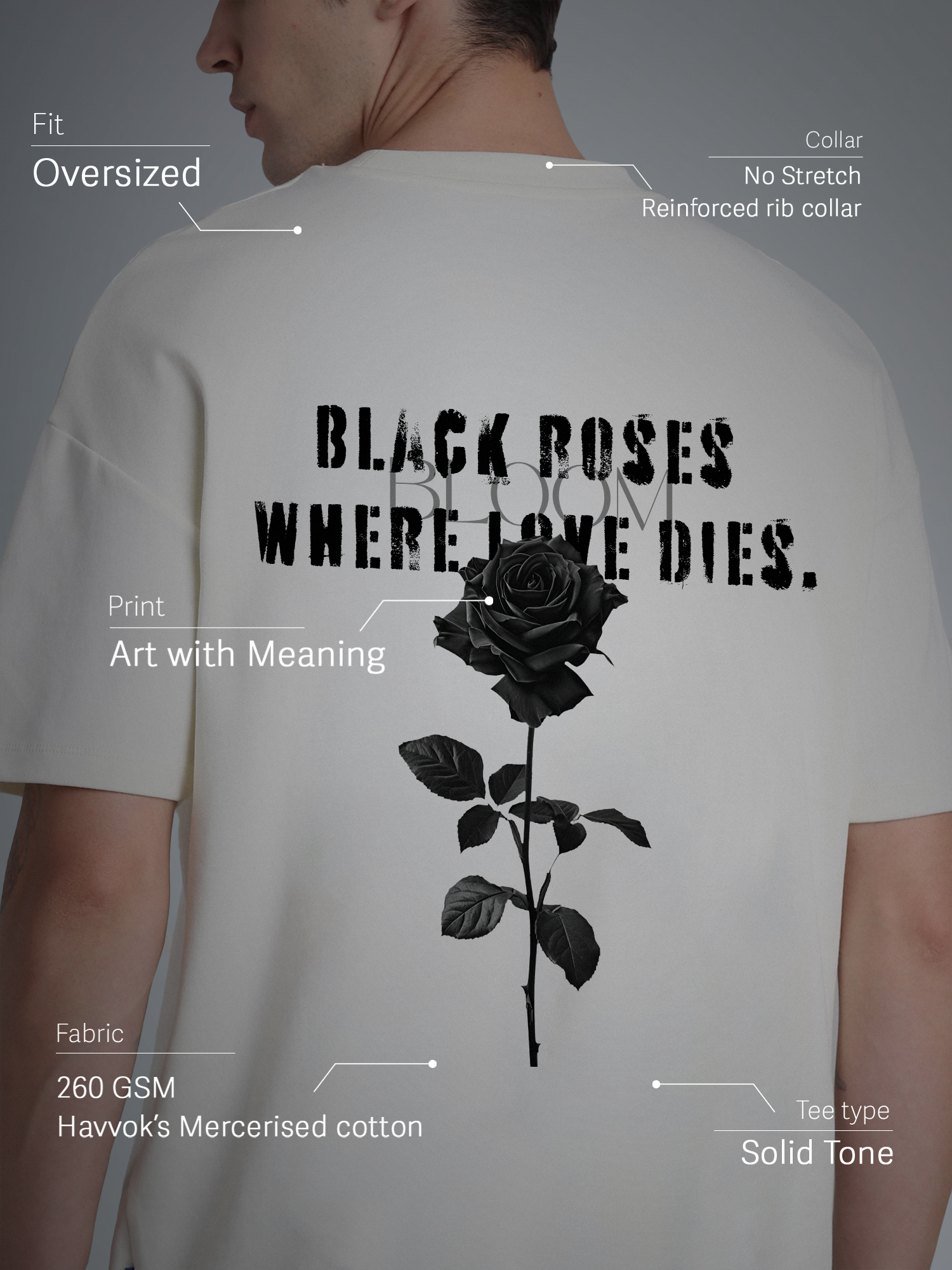 Dark Rose Off White Tshirt