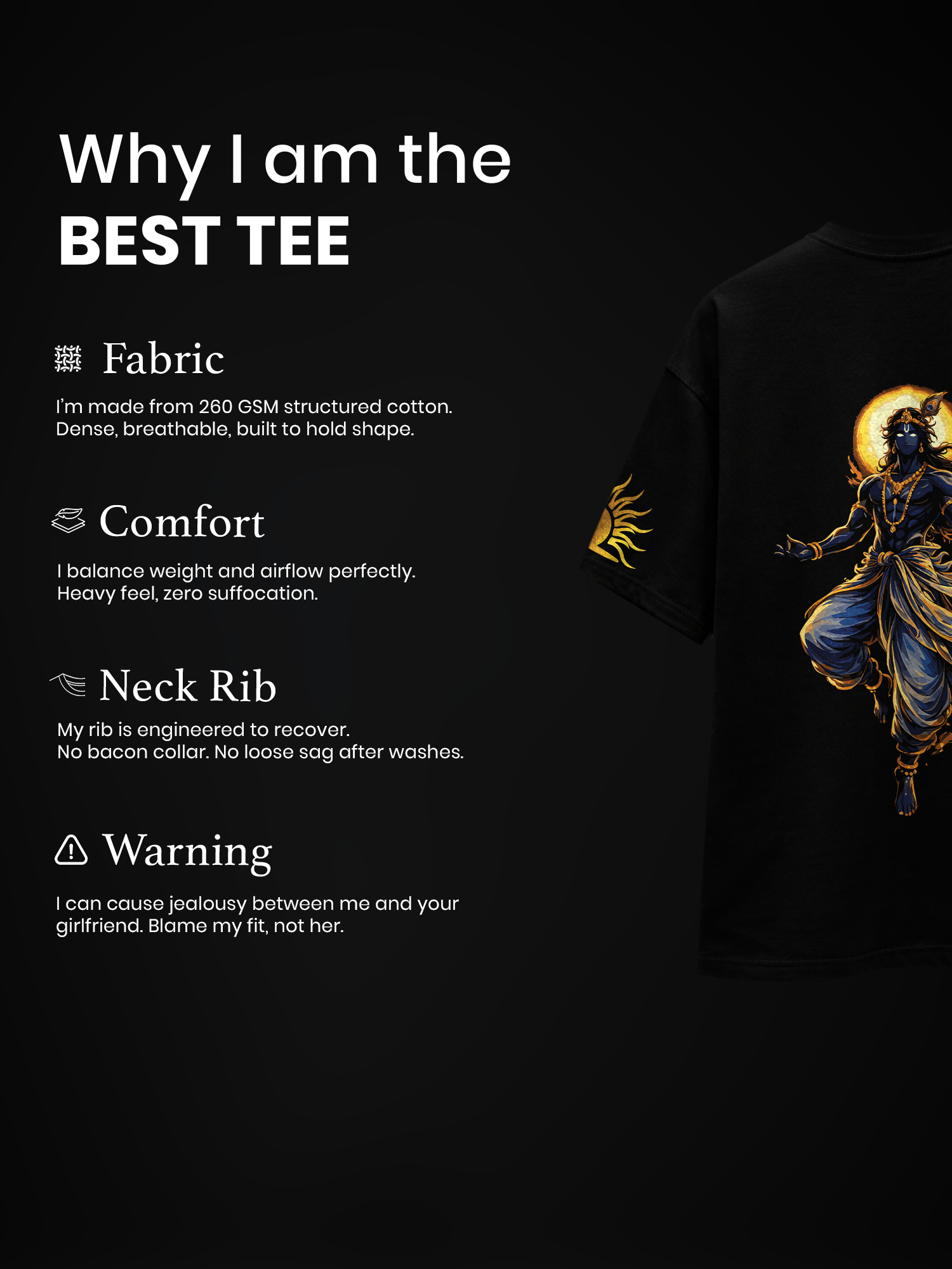 Holy Havoc Unisex Black Oversized T-Shirt