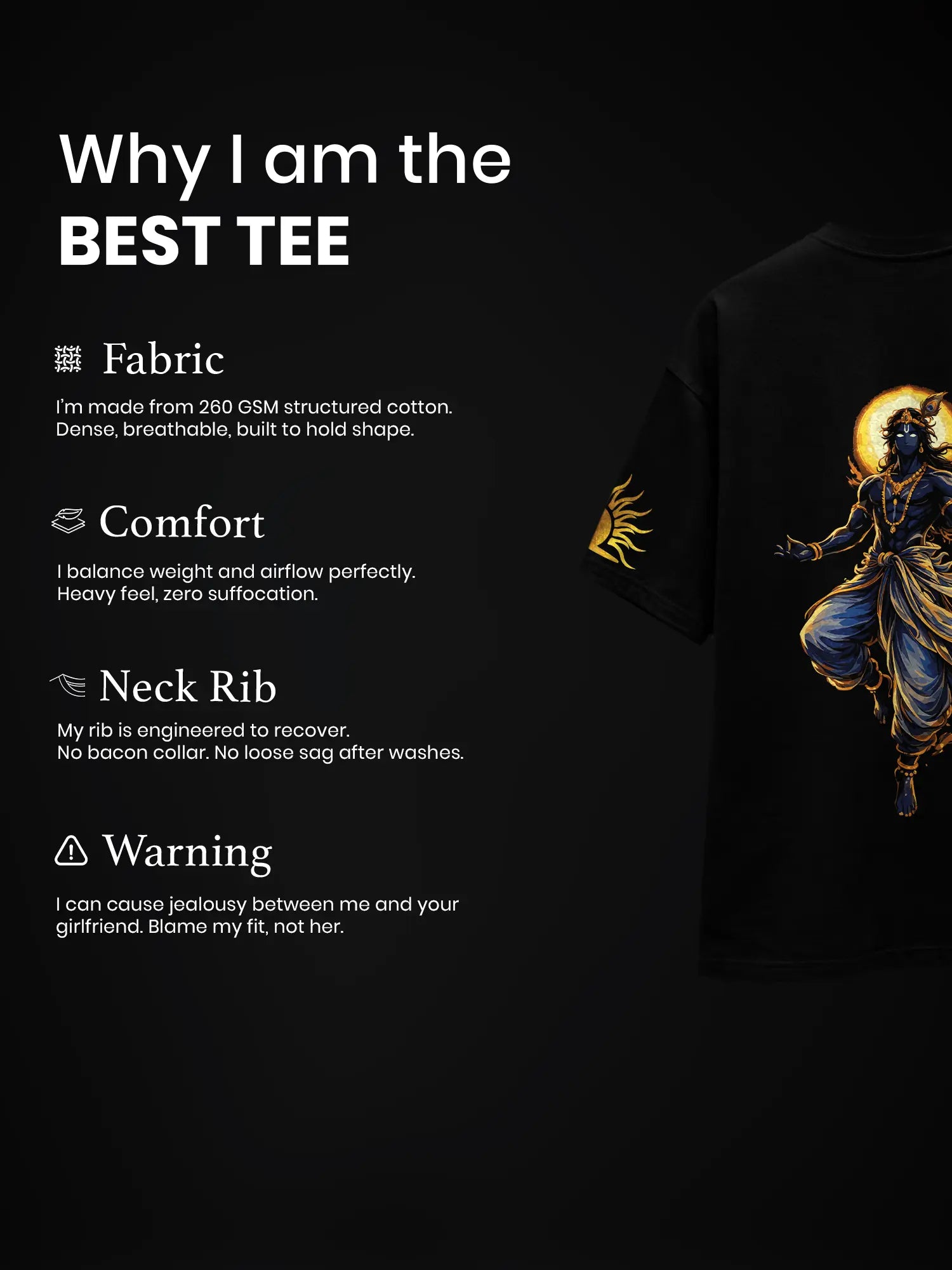 Holy Havoc Unisex Black Oversized T-Shirt