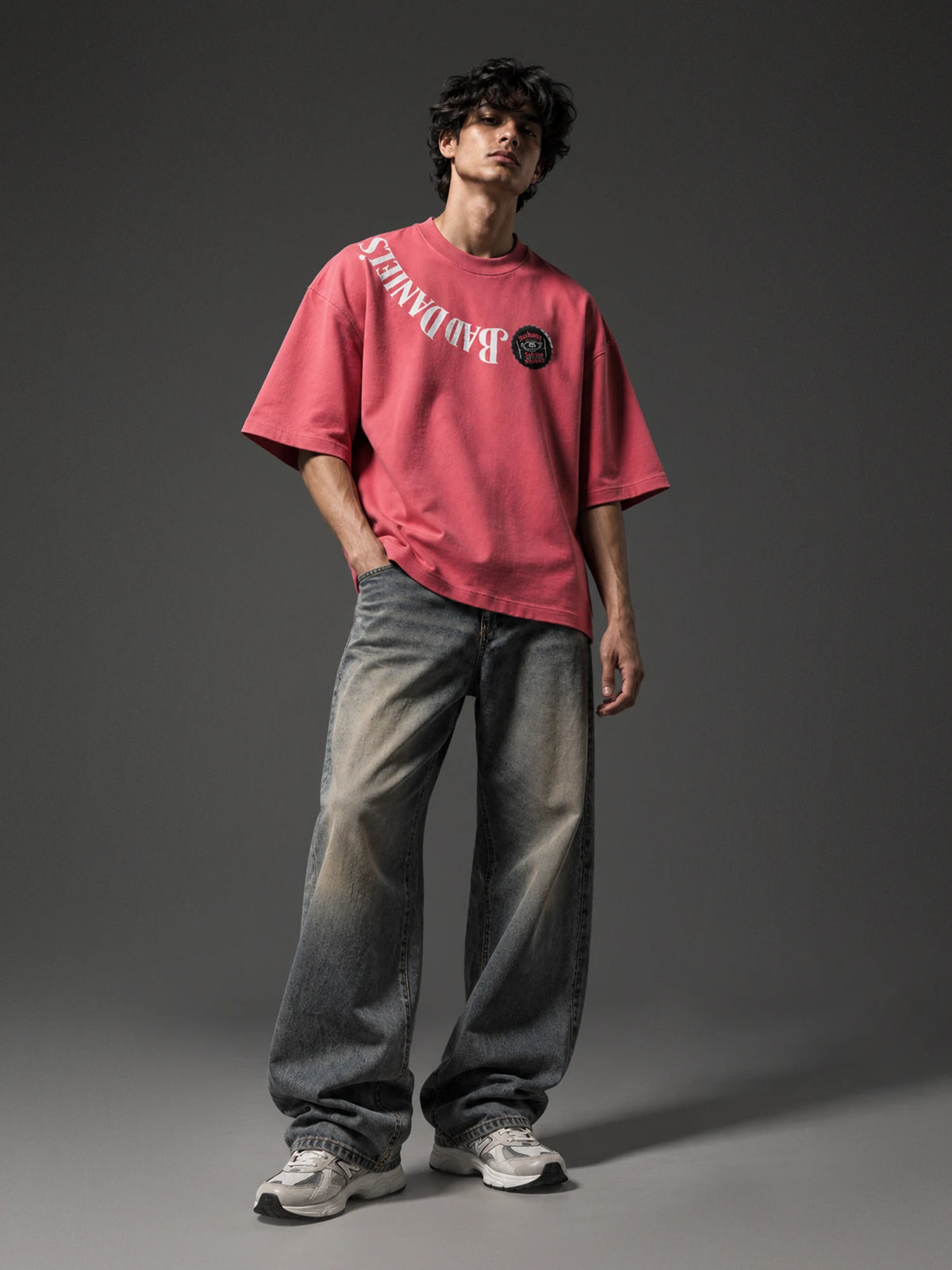 Bad Daniels Unisex Pink Oversized T-Shirt