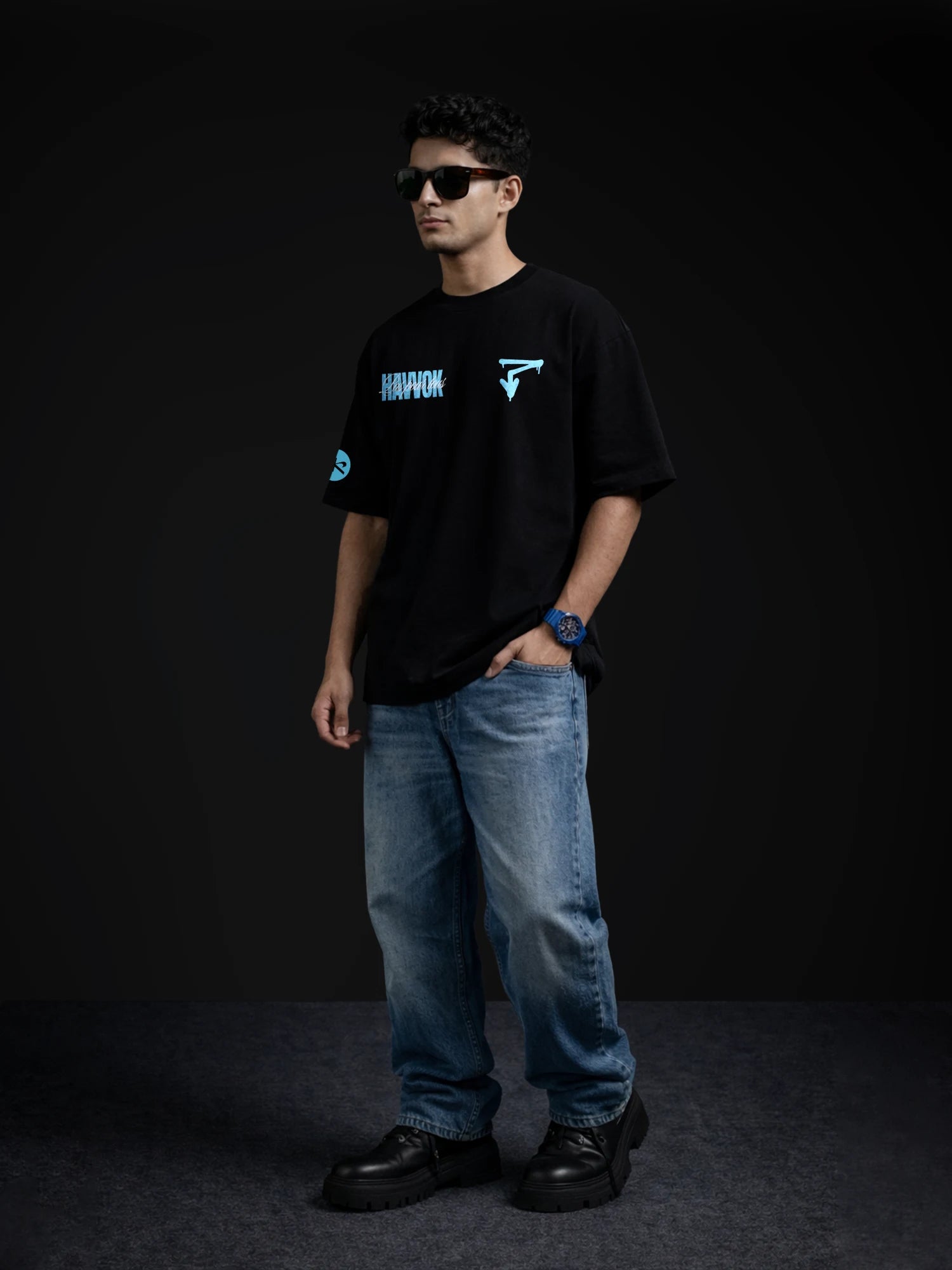 The Pardon Unisex Black Oversized Tshirt